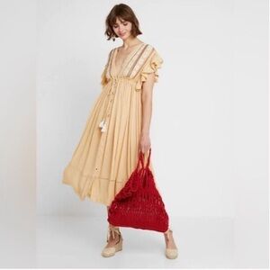 Free People Bali Will Wait For You Midi Dress Medium